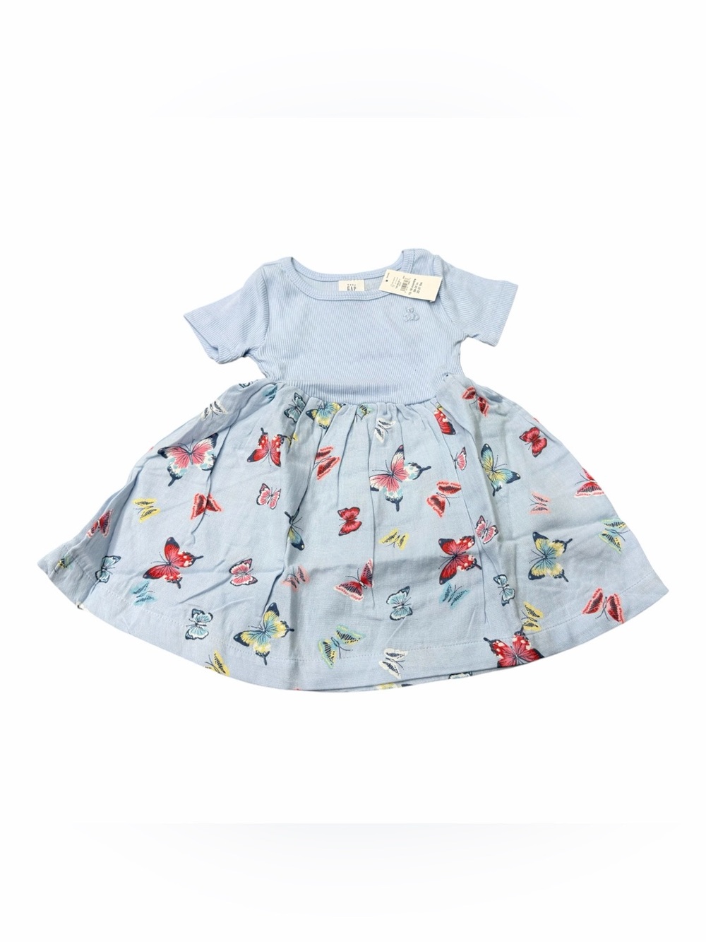Baby Gap Toddler Girls Skater Dress Butterfly Print, Blue, Size 12-18 Months NEW